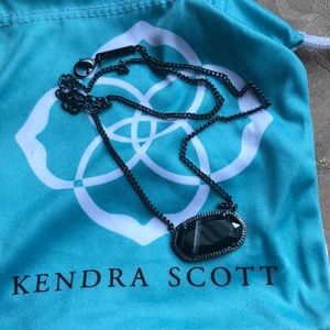 KENDRA SCOTT gunmetal, Black stone necklace